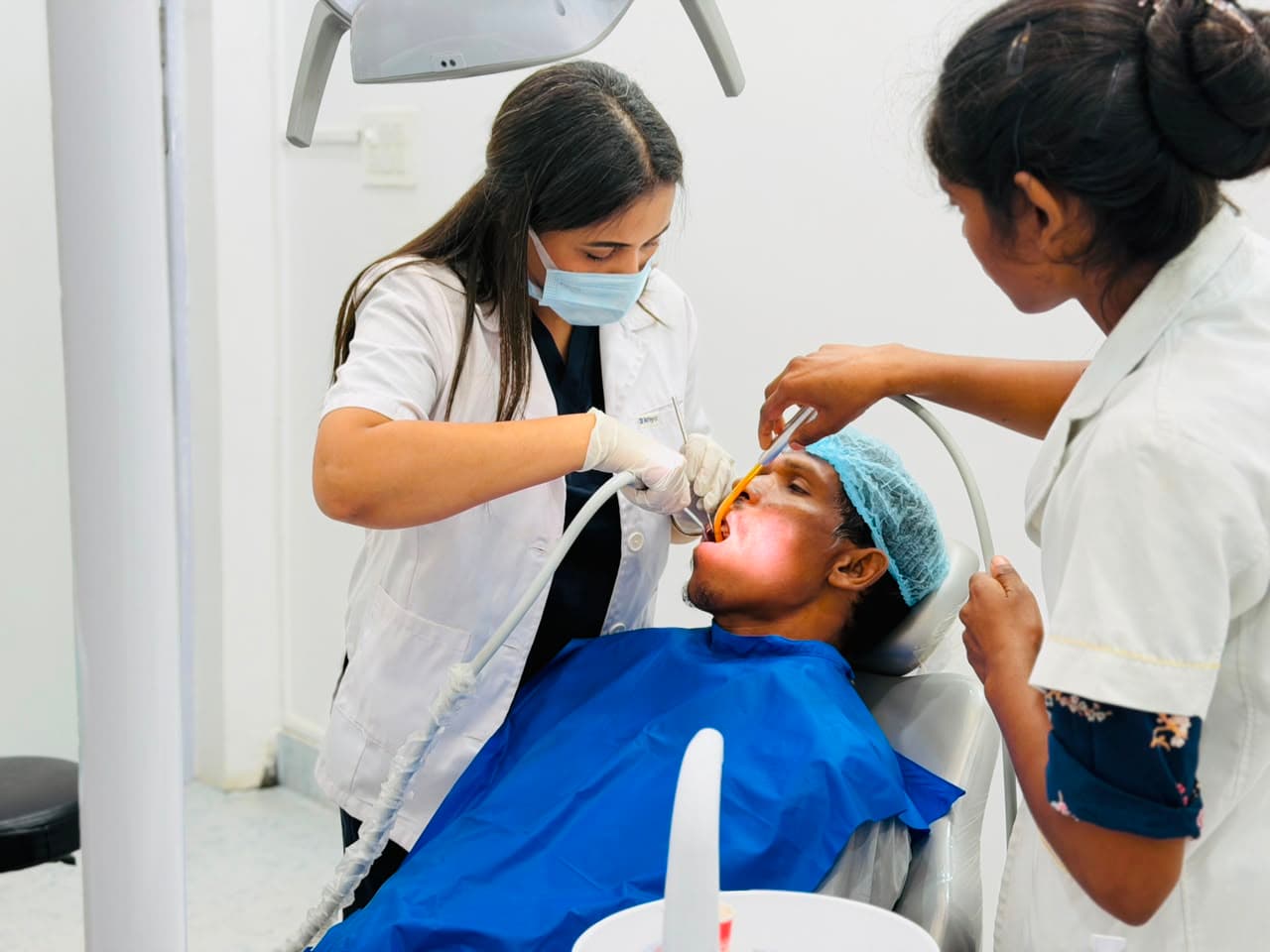 Doctor treating patient